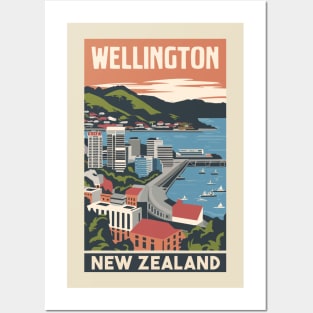 A Vintage Travel Art of Wellington - New Zealand Posters and Art